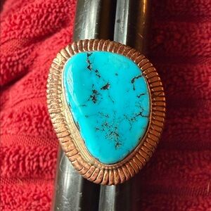 Running Bear Sterling Silver Turquoise Statement Ring